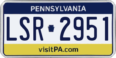 PA license plate LSR2951