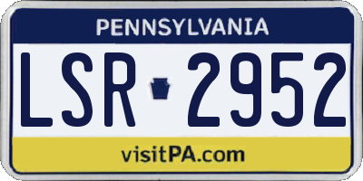 PA license plate LSR2952