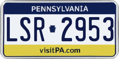 PA license plate LSR2953