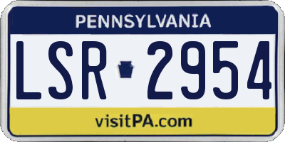 PA license plate LSR2954