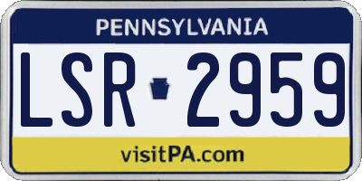 PA license plate LSR2959