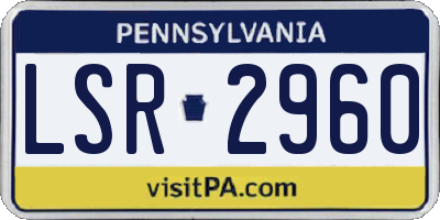 PA license plate LSR2960