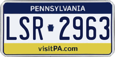 PA license plate LSR2963