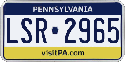 PA license plate LSR2965