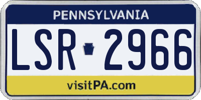 PA license plate LSR2966