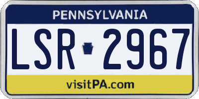 PA license plate LSR2967