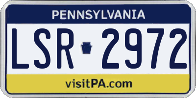 PA license plate LSR2972