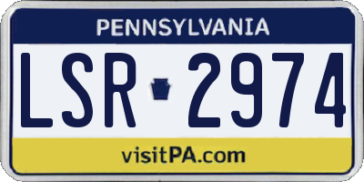 PA license plate LSR2974