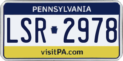PA license plate LSR2978