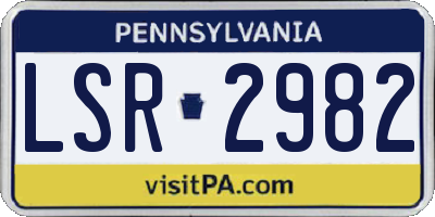 PA license plate LSR2982