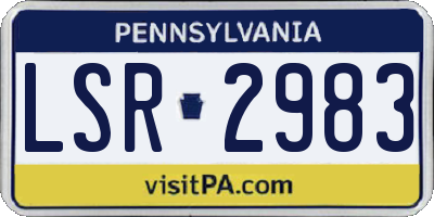 PA license plate LSR2983