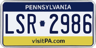 PA license plate LSR2986