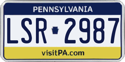 PA license plate LSR2987