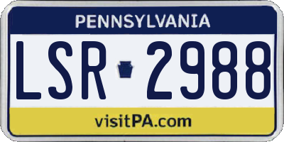 PA license plate LSR2988