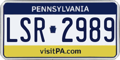 PA license plate LSR2989