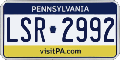 PA license plate LSR2992