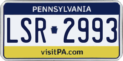 PA license plate LSR2993