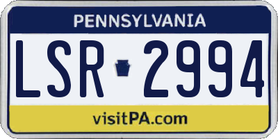 PA license plate LSR2994