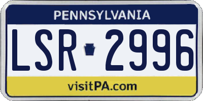 PA license plate LSR2996