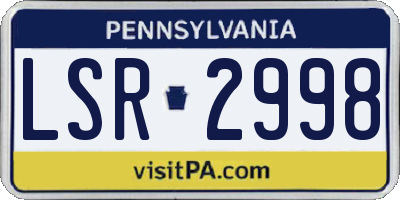 PA license plate LSR2998