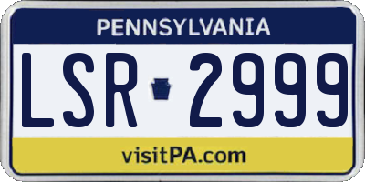 PA license plate LSR2999