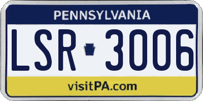 PA license plate LSR3006