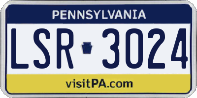 PA license plate LSR3024