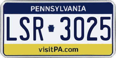 PA license plate LSR3025