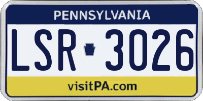 PA license plate LSR3026