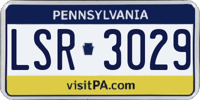 PA license plate LSR3029
