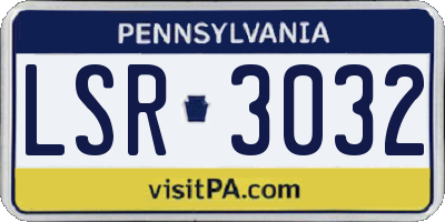 PA license plate LSR3032