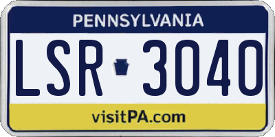 PA license plate LSR3040