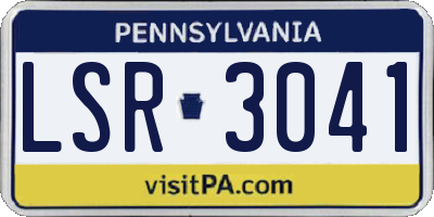 PA license plate LSR3041