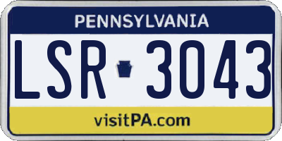 PA license plate LSR3043