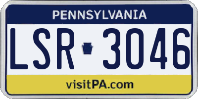 PA license plate LSR3046