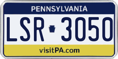 PA license plate LSR3050