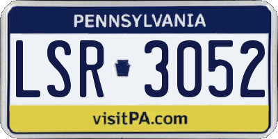 PA license plate LSR3052