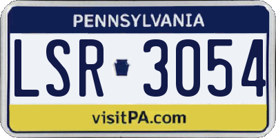 PA license plate LSR3054