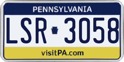 PA license plate LSR3058