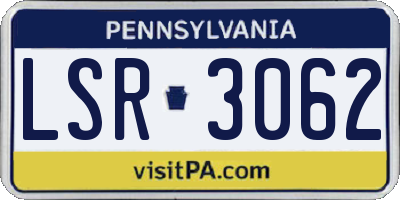 PA license plate LSR3062