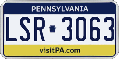 PA license plate LSR3063