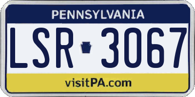 PA license plate LSR3067