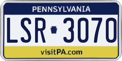 PA license plate LSR3070