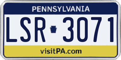 PA license plate LSR3071