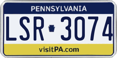PA license plate LSR3074