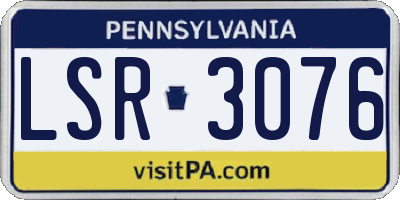 PA license plate LSR3076