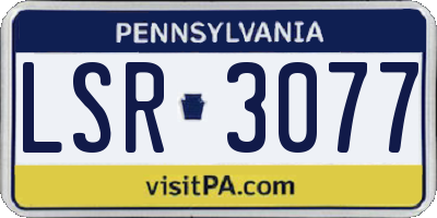 PA license plate LSR3077