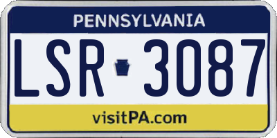PA license plate LSR3087
