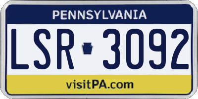 PA license plate LSR3092
