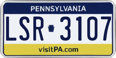PA license plate LSR3107